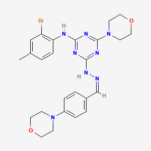 N-(2-bromo-4-methylphenyl)-4-(morpholin-4-yl)-6-{(2Z)-2-[4-(morpholin-4-yl)benzylidene]hydrazinyl}-1,3,5-triazin-2-amine