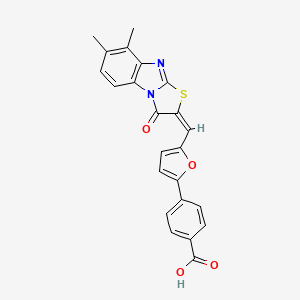 4-{5-[(E)-(7,8-dimethyl-3-oxo[1,3]thiazolo[3,2-a]benzimidazol-2(3H)-ylidene)methyl]furan-2-yl}benzoic acid