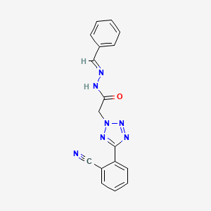 2-[5-(2-cyanophenyl)-2H-tetrazol-2-yl]-N'-[(E)-phenylmethylidene]acetohydrazide