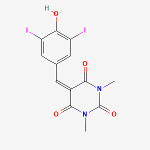 5-[(4-Hydroxy-3,5-diiodophenyl)methylidene]-1,3-dimethyl-1,3-diazinane-2,4,6-trione