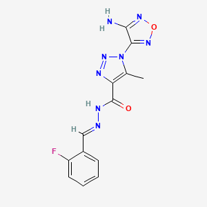 1-(4-amino-1,2,5-oxadiazol-3-yl)-N'-[(E)-(2-fluorophenyl)methylidene]-5-methyl-1H-1,2,3-triazole-4-carbohydrazide