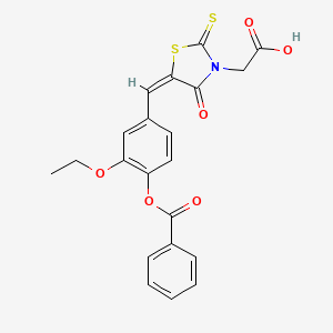 [(5E)-5-{3-ethoxy-4-[(phenylcarbonyl)oxy]benzylidene}-4-oxo-2-thioxo-1,3-thiazolidin-3-yl]acetic acid