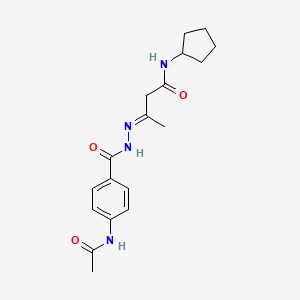 (3E)-3-(2-{[4-(acetylamino)phenyl]carbonyl}hydrazinylidene)-N-cyclopentylbutanamide