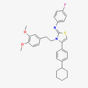 N-[(2Z)-4-(4-cyclohexylphenyl)-3-[2-(3,4-dimethoxyphenyl)ethyl]-1,3-thiazol-2(3H)-ylidene]-4-fluoroaniline