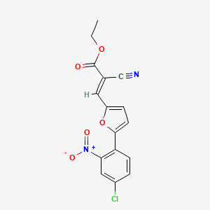 ethyl (2E)-3-[5-(4-chloro-2-nitrophenyl)furan-2-yl]-2-cyanoprop-2-enoate