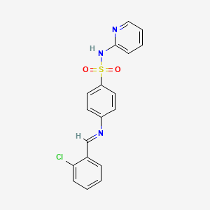 4-{[(E)-(2-chlorophenyl)methylidene]amino}-N-(pyridin-2-yl)benzenesulfonamide