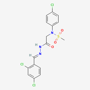 N-(4-Chlorophenyl)-N-({N'-[(E)-(2,4-dichlorophenyl)methylidene]hydrazinecarbonyl}methyl)methanesulfonamide