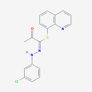 molecular formula C18H14ClN3OS B11530267 quinolin-8-yl (1E)-N-(3-chlorophenyl)-2-oxopropanehydrazonothioate 