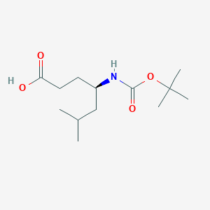 molecular formula C13H25NO4 B115303 (R)-4-((tert-Butoxycarbonyl)amino)-6-methylheptanoic acid CAS No. 146453-32-9