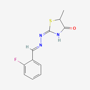 (2E)-2-[(2E)-(2-fluorobenzylidene)hydrazinylidene]-5-methyl-1,3-thiazolidin-4-one