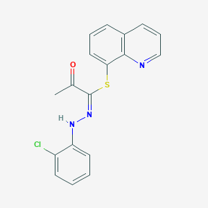 quinolin-8-yl (1E)-N-(2-chlorophenyl)-2-oxopropanehydrazonothioate