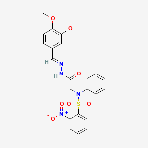 N-({N'-[(E)-(3,4-Dimethoxyphenyl)methylidene]hydrazinecarbonyl}methyl)-2-nitro-N-phenylbenzene-1-sulfonamide