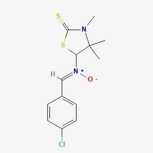 1-(4-chlorophenyl)-N-(3,4,4-trimethyl-2-sulfanylidene-1,3-thiazolidin-5-yl)methanimine oxide