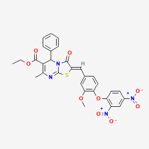 ethyl (2Z)-2-[4-(2,4-dinitrophenoxy)-3-methoxybenzylidene]-7-methyl-3-oxo-5-phenyl-2,3-dihydro-5H-[1,3]thiazolo[3,2-a]pyrimidine-6-carboxylate