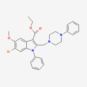 ethyl 6-bromo-5-methoxy-1-phenyl-2-[(4-phenylpiperazin-1-yl)methyl]-1H-indole-3-carboxylate