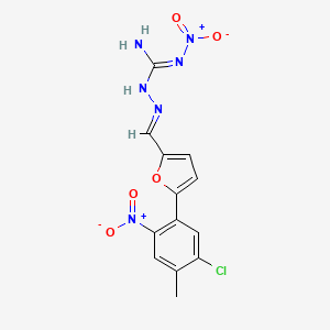 (2E)-2-{[5-(5-chloro-4-methyl-2-nitrophenyl)furan-2-yl]methylidene}-N'-nitrohydrazinecarboximidamide