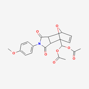 [2-(4-Methoxyphenyl)-1,3-dioxo-1,2,3,3A,7,7A-hexahydro-4H-4,7-epoxyisoindol-4-YL]methylene diacetate