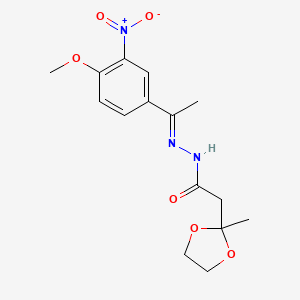 N'-[(1E)-1-(4-methoxy-3-nitrophenyl)ethylidene]-2-(2-methyl-1,3-dioxolan-2-yl)acetohydrazide