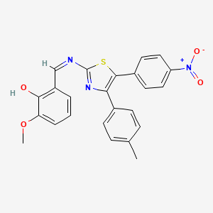 molecular formula C24H19N3O4S B11530401 2-methoxy-6-[(Z)-{[4-(4-methylphenyl)-5-(4-nitrophenyl)-1,3-thiazol-2-yl]imino}methyl]phenol 