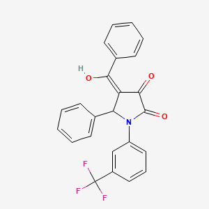 (4E)-4-[hydroxy(phenyl)methylidene]-5-phenyl-1-[3-(trifluoromethyl)phenyl]pyrrolidine-2,3-dione