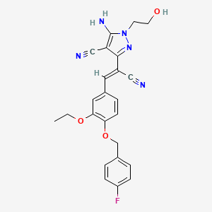 5-amino-3-[(Z)-1-cyano-2-{3-ethoxy-4-[(4-fluorobenzyl)oxy]phenyl}ethenyl]-1-(2-hydroxyethyl)-1H-pyrazole-4-carbonitrile