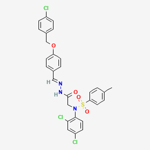 N-({N'-[(E)-{4-[(4-Chlorophenyl)methoxy]phenyl}methylidene]hydrazinecarbonyl}methyl)-N-(2,4-dichlorophenyl)-4-methylbenzene-1-sulfonamide