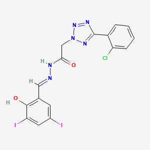 2-[5-(2-chlorophenyl)-2H-tetrazol-2-yl]-N'-[(E)-(2-hydroxy-3,5-diiodophenyl)methylidene]acetohydrazide