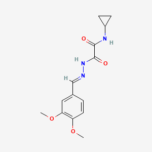 N-cyclopropyl-2-[(2E)-2-(3,4-dimethoxybenzylidene)hydrazinyl]-2-oxoacetamide