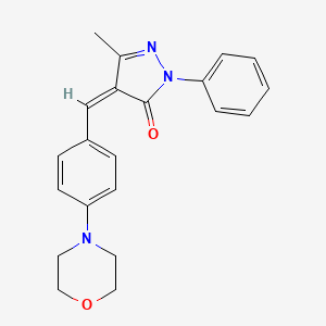 molecular formula C21H21N3O2 B11530484 (4Z)-5-methyl-4-[4-(morpholin-4-yl)benzylidene]-2-phenyl-2,4-dihydro-3H-pyrazol-3-one 