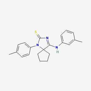 (4Z)-1-(4-methylphenyl)-4-[(3-methylphenyl)imino]-1,3-diazaspiro[4.4]nonane-2-thione