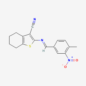 2-{[(E)-(4-methyl-3-nitrophenyl)methylidene]amino}-4,5,6,7-tetrahydro-1-benzothiophene-3-carbonitrile