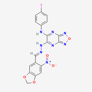 N-(4-iodophenyl)-6-{(2E)-2-[(6-nitro-1,3-benzodioxol-5-yl)methylidene]hydrazinyl}[1,2,5]oxadiazolo[3,4-b]pyrazin-5-amine