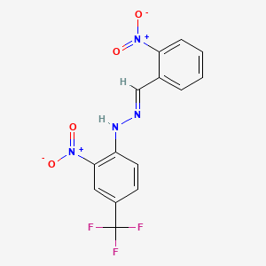 (1E)-1-(2-nitrobenzylidene)-2-[2-nitro-4-(trifluoromethyl)phenyl]hydrazine