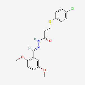 3-[(4-chlorophenyl)sulfanyl]-N'-[(E)-(2,5-dimethoxyphenyl)methylidene]propanehydrazide