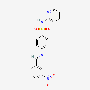 4-{[(E)-(3-nitrophenyl)methylidene]amino}-N-(2-pyridinyl)benzenesulfonamide