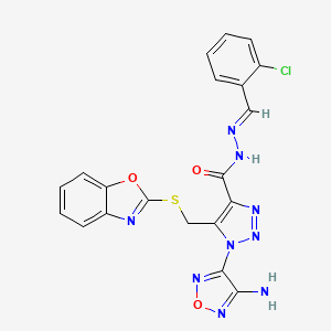 1-(4-amino-1,2,5-oxadiazol-3-yl)-5-[(1,3-benzoxazol-2-ylsulfanyl)methyl]-N'-[(E)-(2-chlorophenyl)methylidene]-1H-1,2,3-triazole-4-carbohydrazide