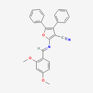 molecular formula C26H20N2O3 B11530565 2-{[(E)-(2,4-dimethoxyphenyl)methylidene]amino}-4,5-diphenylfuran-3-carbonitrile 