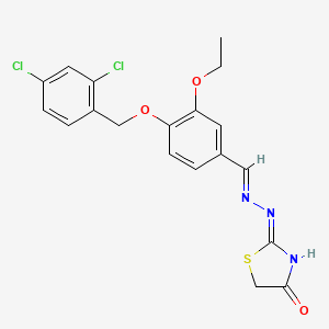 2-[(2E)-2-[[4-[(2,4-dichlorophenyl)methoxy]-3-ethoxyphenyl]methylidene]hydrazinyl]-1,3-thiazol-4-one