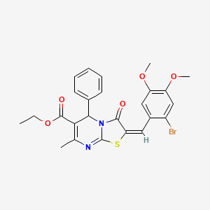 ethyl (2E)-2-(2-bromo-4,5-dimethoxybenzylidene)-7-methyl-3-oxo-5-phenyl-2,3-dihydro-5H-[1,3]thiazolo[3,2-a]pyrimidine-6-carboxylate