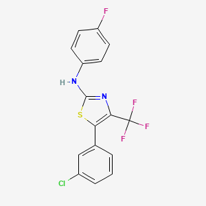 molecular formula C16H9ClF4N2S B11530607 5-(3-chlorophenyl)-N-(4-fluorophenyl)-4-(trifluoromethyl)-1,3-thiazol-2-amine 