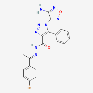 1-(4-amino-1,2,5-oxadiazol-3-yl)-N'-[(1E)-1-(4-bromophenyl)ethylidene]-5-phenyl-1H-1,2,3-triazole-4-carbohydrazide