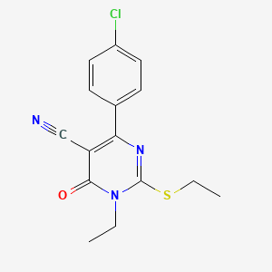 4-(4-Chlorophenyl)-1-ethyl-2-(ethylsulfanyl)-6-oxo-1,6-dihydro-5-pyrimidinecarbonitrile