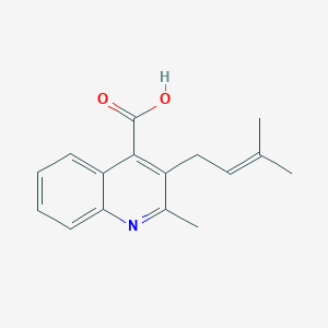 molecular formula C16H17NO2 B11530647 2-Methyl-3-(3-methylbut-2-enyl)quinoline-4-carboxylic acid 