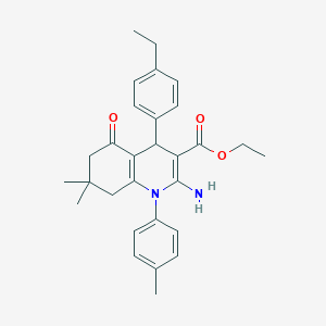 Ethyl 2-amino-4-(4-ethylphenyl)-7,7-dimethyl-1-(4-methylphenyl)-5-oxo-1,4,5,6,7,8-hexahydroquinoline-3-carboxylate