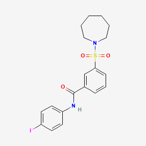 molecular formula C19H21IN2O3S B11530669 3-(azepan-1-ylsulfonyl)-N-(4-iodophenyl)benzamide 