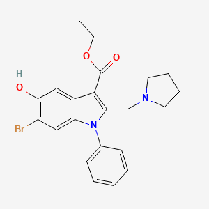 ethyl 6-bromo-5-hydroxy-1-phenyl-2-(pyrrolidin-1-ylmethyl)-1H-indole-3-carboxylate