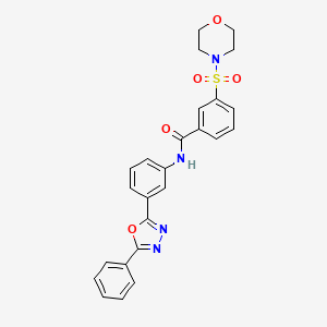 molecular formula C25H22N4O5S B11530714 3-(morpholin-4-ylsulfonyl)-N-[3-(5-phenyl-1,3,4-oxadiazol-2-yl)phenyl]benzamide 