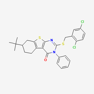 7-(tert-butyl)-2-[(2,5-dichlorobenzyl)sulfanyl]-3-phenyl-5,6,7,8-tetrahydro[1]benzothieno[2,3-d]pyrimidin-4(3H)-one