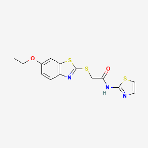 2-[(6-ethoxy-1,3-benzothiazol-2-yl)sulfanyl]-N-(1,3-thiazol-2-yl)acetamide