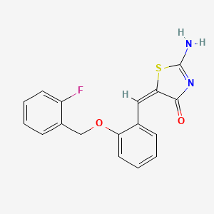 (5E)-5-{2-[(2-fluorobenzyl)oxy]benzylidene}-2-imino-1,3-thiazolidin-4-one